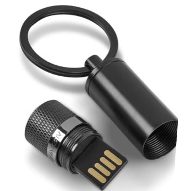 Executive Matte Cylinder Screw-Top USB Keyring