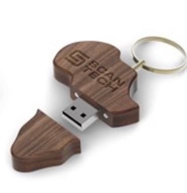 Africa-Shaped Wooden USB Flash Drive