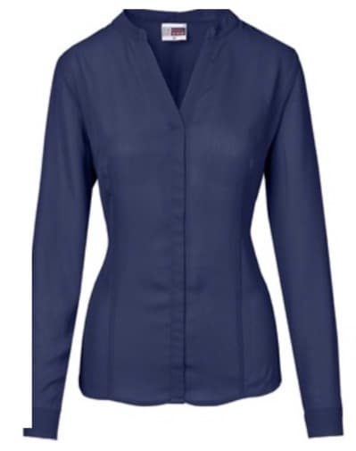 Ladies Tailored V-Neck Formal Blouse