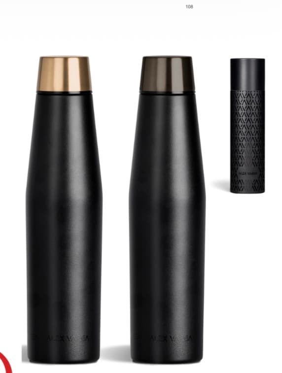 Tapered Matte Vacuum Bottle with Metallic Lid