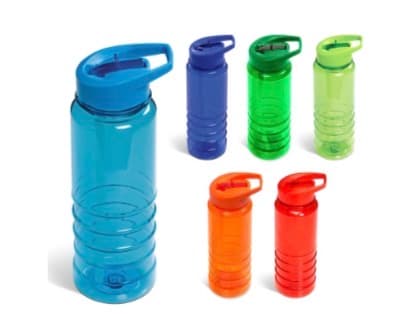 Ribbed Translucent Sports Bottle with Carry Handle