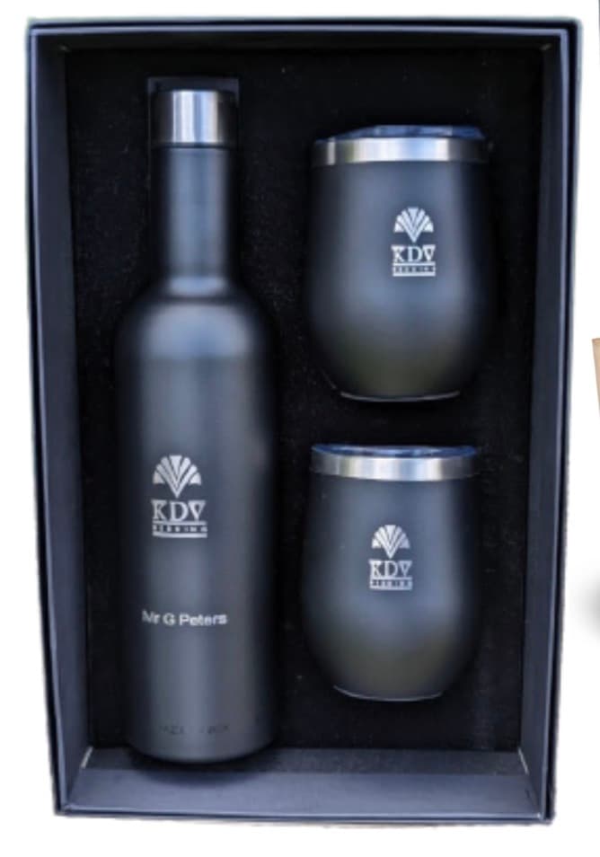 Insulated Wine Flask and Tumbler Gift Set