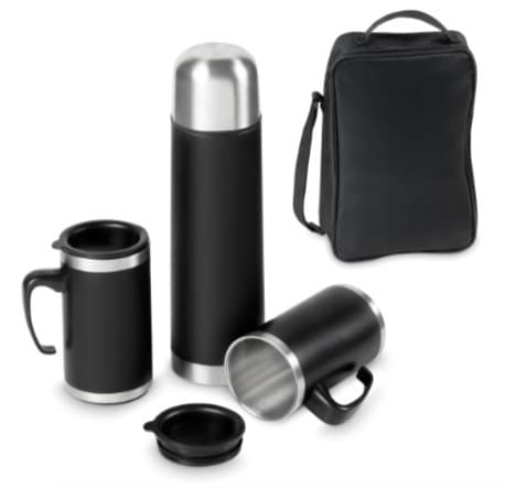 Executive Flask and Travel Mug Gift Set