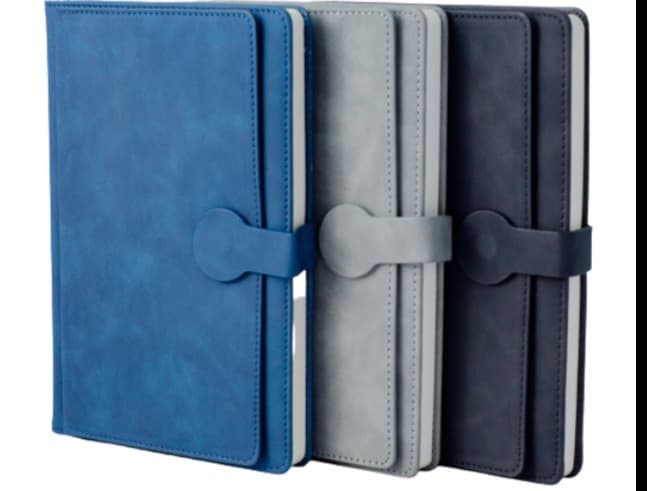 Textured A5 Notebook with Magnetic Round Tab