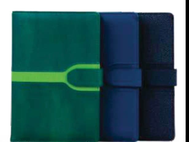 Contrast-Band Notebook with Magnetic Tab Closure