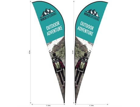 Legend 4m Sublimated Sharkfin Double-Sided Flying  Banner – 1 Complete Unit
